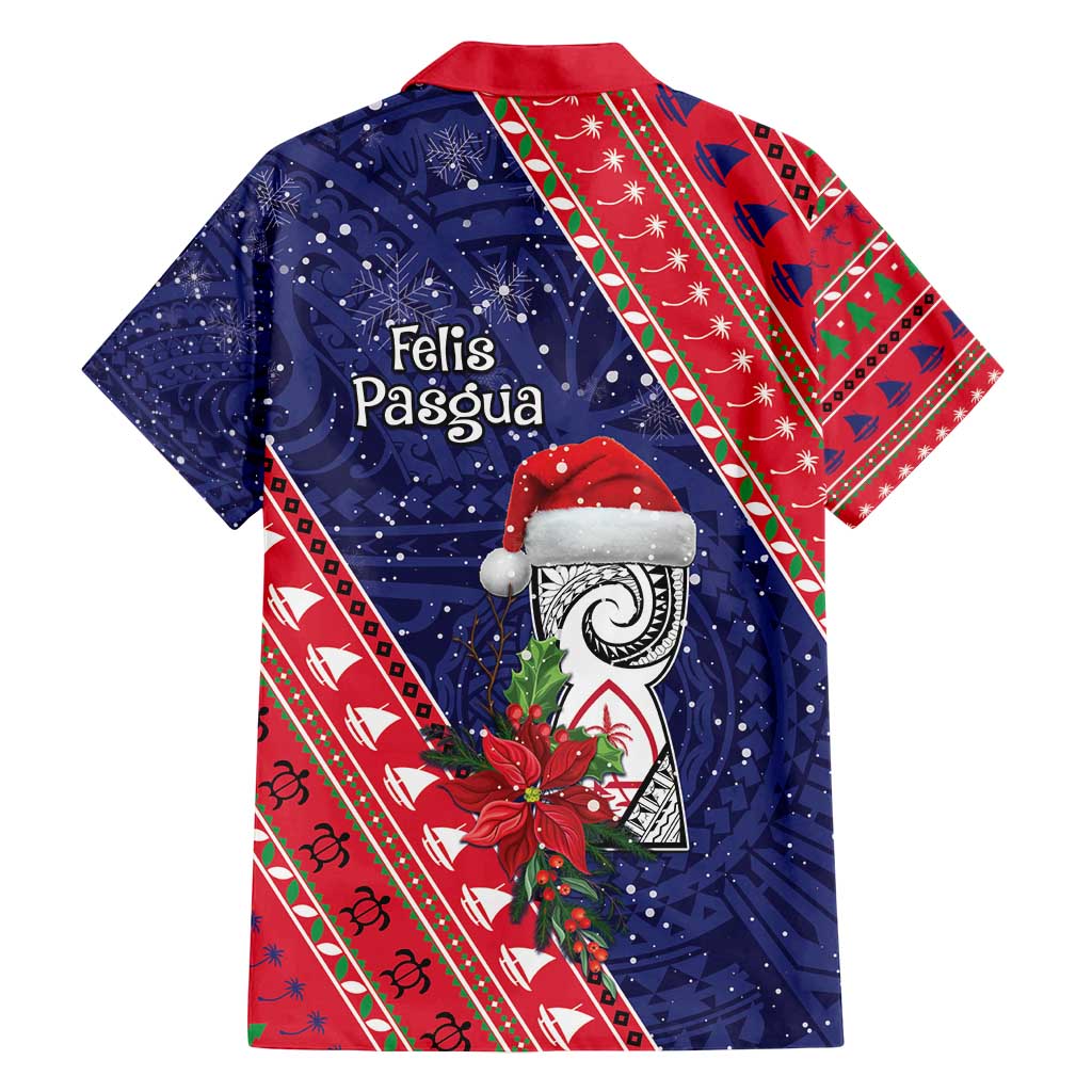 Guam Christmas Family Matching Summer Maxi Dress and Hawaiian Shirt Felis Nabidat Guaman Seal With Poinsettia LT05 - Polynesian Pride
