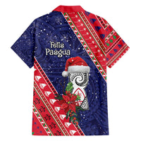Guam Christmas Family Matching Summer Maxi Dress and Hawaiian Shirt Felis Nabidat Guaman Seal With Poinsettia LT05 - Polynesian Pride