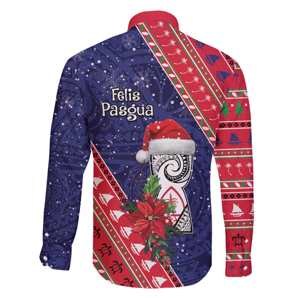 Guam Christmas Family Matching Tank Maxi Dress and Hawaiian Shirt Felis Nabidat Guaman Seal With Poinsettia LT05 - Polynesian Pride