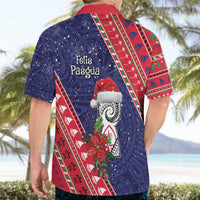 Guam Christmas Hawaiian Shirt Felis Nabidat Guaman Seal With Poinsettia LT05 - Polynesian Pride