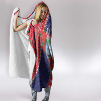 Guam Christmas Hooded Blanket Felis Nabidat Guaman Seal With Poinsettia LT05 - Polynesian Pride