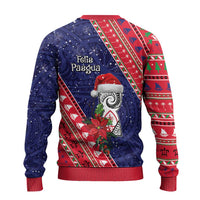 Guam Christmas Ugly Christmas Sweater Felis Nabidat Guaman Seal With Poinsettia LT05 - Polynesian Pride
