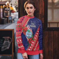 Guam Christmas Ugly Christmas Sweater Felis Nabidat Guaman Seal With Poinsettia LT05 - Polynesian Pride