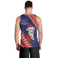 Guam Christmas Men Tank Top Felis Nabidat Guaman Seal With Poinsettia LT05 - Polynesian Pride