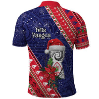 Guam Christmas Polo Shirt Felis Nabidat Guaman Seal With Poinsettia LT05 - Polynesian Pride