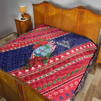 Guam Christmas Quilt Felis Nabidat Guaman Seal With Poinsettia LT05 - Polynesian Pride