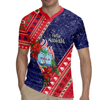 Guam Christmas Rugby Jersey Felis Nabidat Guaman Seal With Poinsettia LT05 - Polynesian Pride