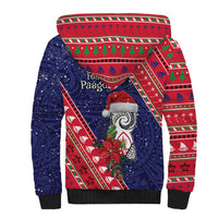 Guam Christmas Sherpa Hoodie Felis Nabidat Guaman Seal With Poinsettia LT05 - Polynesian Pride