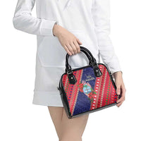 Guam Christmas Shoulder Handbag Felis Nabidat Guaman Seal With Poinsettia LT05 - Polynesian Pride