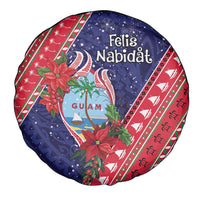 Guam Christmas Spare Tire Cover Felis Nabidat Guaman Seal With Poinsettia LT05 - Polynesian Pride