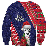 Guam Christmas Sweatshirt Felis Nabidat Guaman Seal With Poinsettia LT05 - Polynesian Pride
