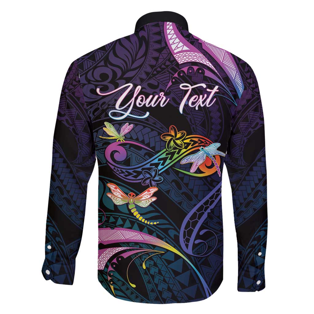 Personalised Polynesia Memorial Family Matching Long Sleeve Bodycon Dress and Hawaiian Shirt Always Remembered Dragonfly Polynesian Style LT05 - Polynesian Pride