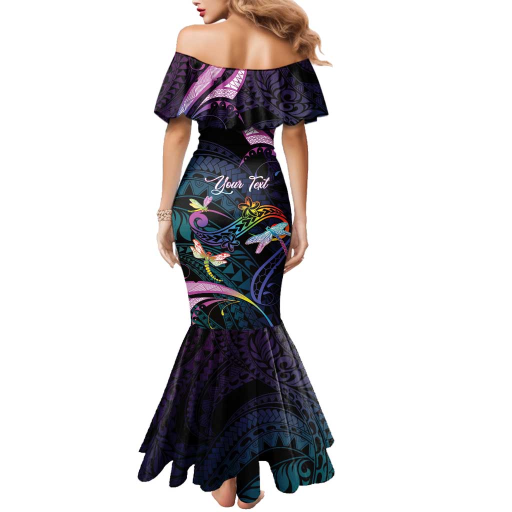 Personalised Polynesia Memorial Family Matching Mermaid Dress and Hawaiian Shirt Always Remembered Dragonfly Polynesian Style LT05 - Polynesian Pride