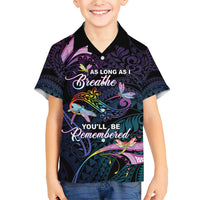 Personalised Polynesia Memorial Family Matching Short Sleeve Bodycon Dress and Hawaiian Shirt Always Remembered Dragonfly Polynesian Style LT05 Son's Shirt Colorful - Polynesian Pride
