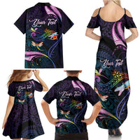 Personalised Polynesia Memorial Family Matching Summer Maxi Dress and Hawaiian Shirt Always Remembered Dragonfly Polynesian Style LT05 - Polynesian Pride