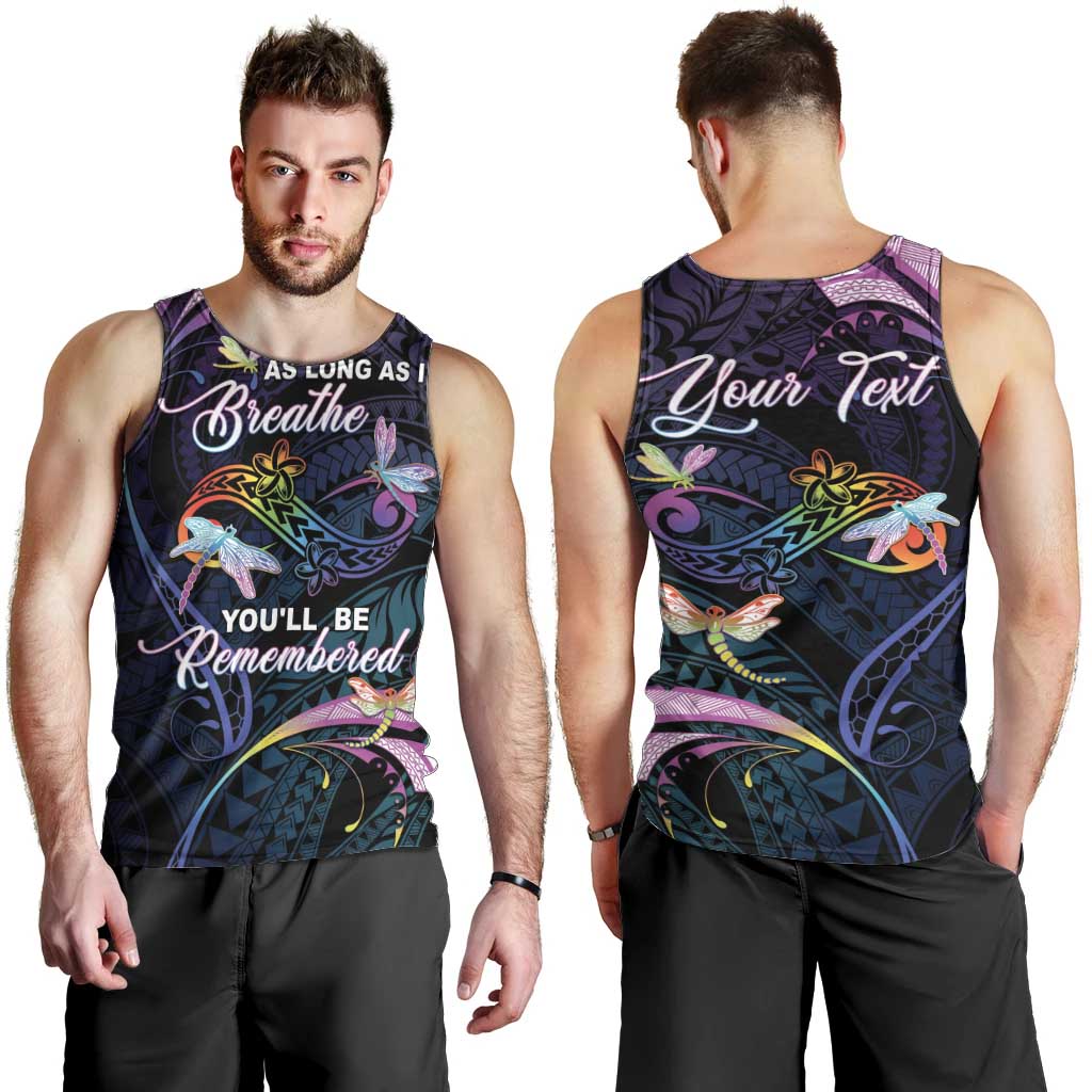Personalised Polynesia Memorial Men Tank Top Always Remembered Dragonfly Polynesian Style