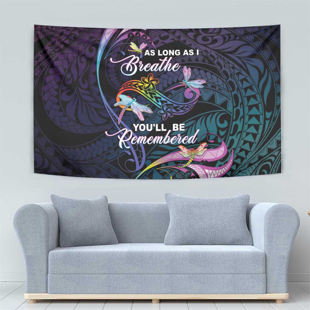 Polynesia Memorial Tapestry Always Remembered Dragonfly Polynesian Style