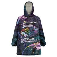 Personalised Polynesia Memorial Wearable Blanket Hoodie Always Remembered Dragonfly Polynesian Style LT05 One Size Colorful - Polynesian Pride