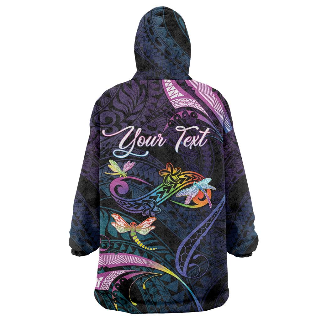 Personalised Polynesia Memorial Wearable Blanket Hoodie Always Remembered Dragonfly Polynesian Style LT05 - Polynesian Pride