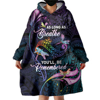 Personalised Polynesia Memorial Wearable Blanket Hoodie Always Remembered Dragonfly Polynesian Style LT05 - Polynesian Pride