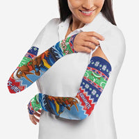 New Zealand Christmas Arm Sleeves Funny Jet Ride Kiwi Xmas - Polynesian Pride