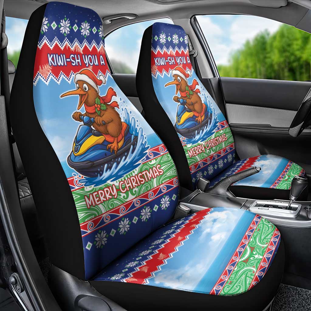 New Zealand Christmas Car Seat Cover Funny Jet Ride Kiwi Xmas LT05 - Polynesian Pride