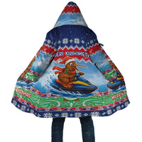 New Zealand Christmas Cloak Funny Jet Ride Kiwi Xmas LT05 Unisex Blue - Polynesian Pride