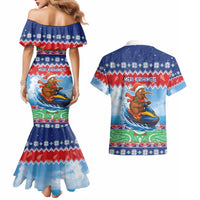 New Zealand Christmas Couples Matching Mermaid Dress and Hawaiian Shirt Funny Jet Ride Kiwi Xmas LT05 - Polynesian Pride