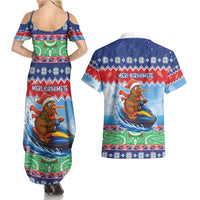 New Zealand Christmas Couples Matching Summer Maxi Dress and Hawaiian Shirt Funny Jet Ride Kiwi Xmas LT05 - Polynesian Pride