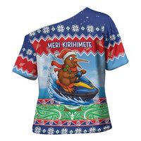 New Zealand Christmas Cross Shoulder Shirt Funny Jet Ride Kiwi Xmas LT05 - Polynesian Pride
