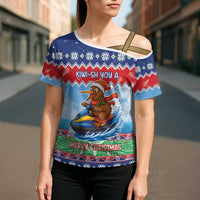 New Zealand Christmas Cross Shoulder Shirt Funny Jet Ride Kiwi Xmas LT05 - Polynesian Pride