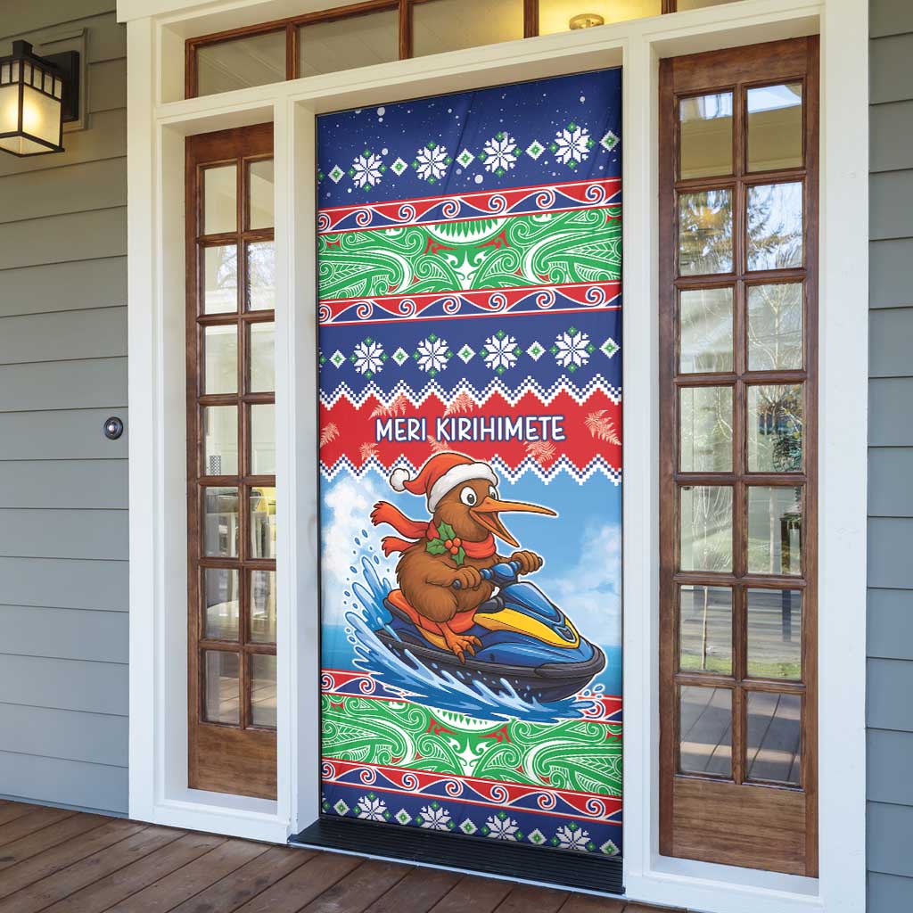 New Zealand Christmas Door Cover Funny Jet Ride Kiwi Xmas LT05 - Polynesian Pride