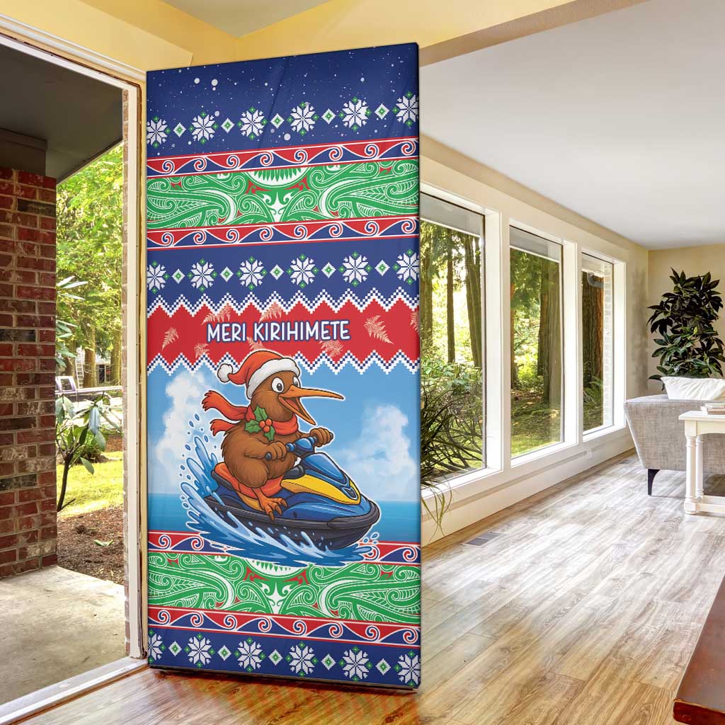 New Zealand Christmas Door Cover Funny Jet Ride Kiwi Xmas LT05 - Polynesian Pride