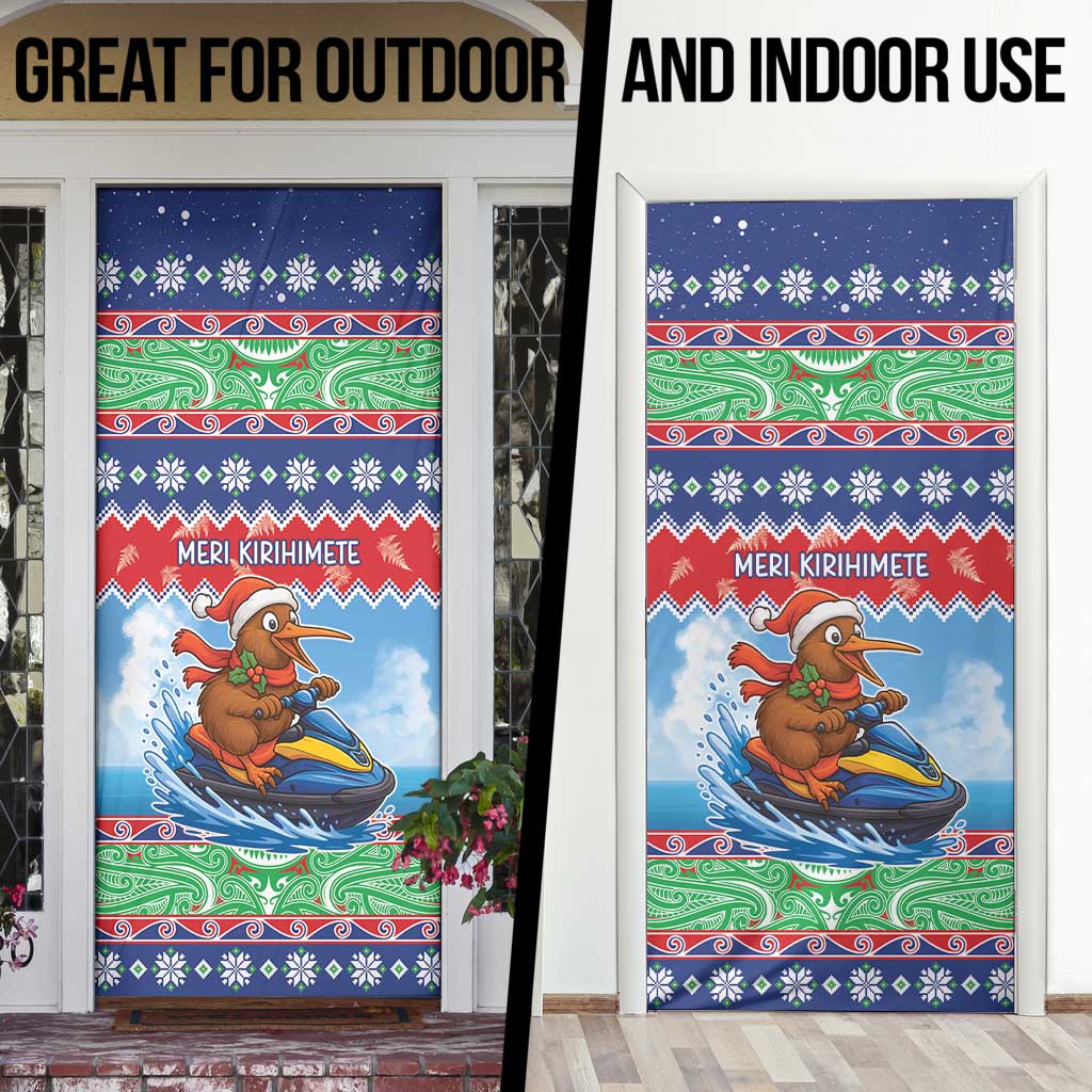 New Zealand Christmas Door Cover Funny Jet Ride Kiwi Xmas LT05 - Polynesian Pride