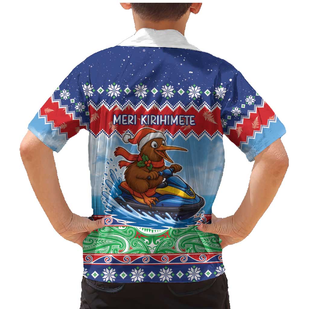 New Zealand Christmas Family Matching Mermaid Dress and Hawaiian Shirt Funny Jet Ride Kiwi Xmas LT05 - Polynesian Pride