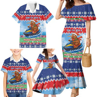 New Zealand Christmas Family Matching Mermaid Dress and Hawaiian Shirt Funny Jet Ride Kiwi Xmas LT05 - Polynesian Pride