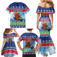 New Zealand Christmas Family Matching Mermaid Dress and Hawaiian Shirt Funny Jet Ride Kiwi Xmas LT05 - Polynesian Pride