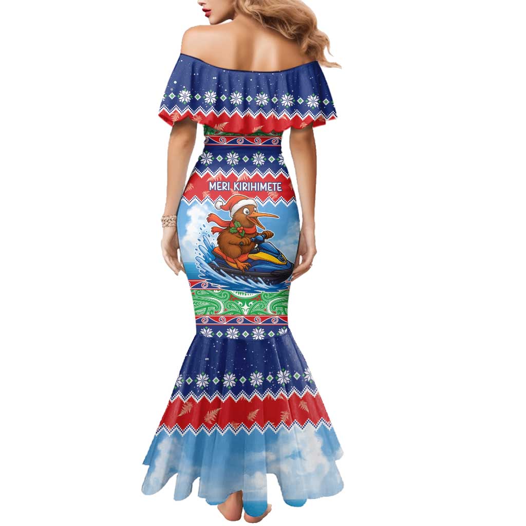 New Zealand Christmas Family Matching Mermaid Dress and Hawaiian Shirt Funny Jet Ride Kiwi Xmas LT05 - Polynesian Pride