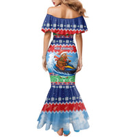 New Zealand Christmas Family Matching Mermaid Dress and Hawaiian Shirt Funny Jet Ride Kiwi Xmas LT05 - Polynesian Pride