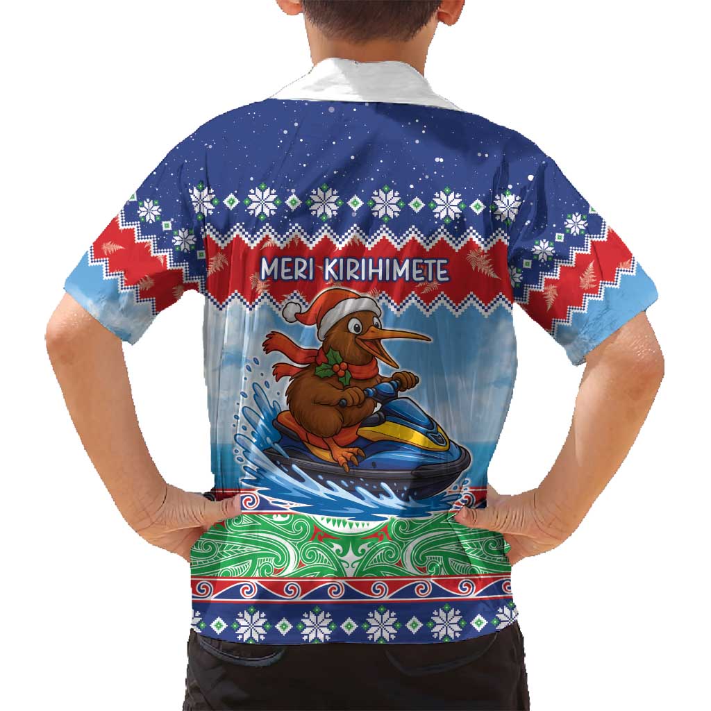 New Zealand Christmas Family Matching Off Shoulder Maxi Dress and Hawaiian Shirt Funny Jet Ride Kiwi Xmas LT05 - Polynesian Pride