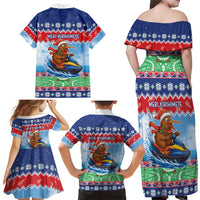 New Zealand Christmas Family Matching Off Shoulder Maxi Dress and Hawaiian Shirt Funny Jet Ride Kiwi Xmas LT05 - Polynesian Pride