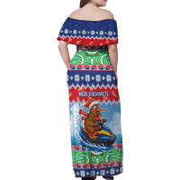 New Zealand Christmas Family Matching Off Shoulder Maxi Dress and Hawaiian Shirt Funny Jet Ride Kiwi Xmas LT05 - Polynesian Pride