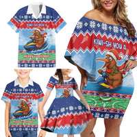 New Zealand Christmas Family Matching Off Shoulder Short Dress and Hawaiian Shirt Funny Jet Ride Kiwi Xmas LT05 - Polynesian Pride