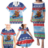 New Zealand Christmas Family Matching Puletasi and Hawaiian Shirt Funny Jet Ride Kiwi Xmas LT05 - Polynesian Pride
