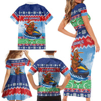 New Zealand Christmas Family Matching Short Sleeve Bodycon Dress and Hawaiian Shirt Funny Jet Ride Kiwi Xmas LT05 - Polynesian Pride