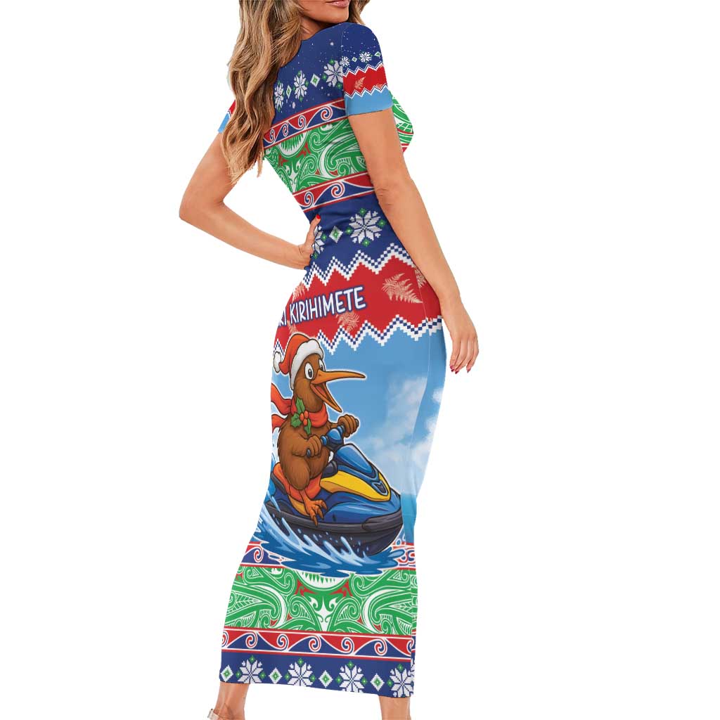 New Zealand Christmas Family Matching Short Sleeve Bodycon Dress and Hawaiian Shirt Funny Jet Ride Kiwi Xmas LT05 - Polynesian Pride