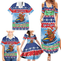 New Zealand Christmas Family Matching Summer Maxi Dress and Hawaiian Shirt Funny Jet Ride Kiwi Xmas LT05 - Polynesian Pride
