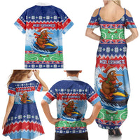 New Zealand Christmas Family Matching Summer Maxi Dress and Hawaiian Shirt Funny Jet Ride Kiwi Xmas LT05 - Polynesian Pride