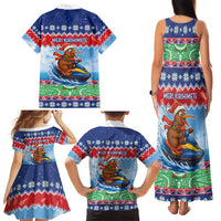 New Zealand Christmas Family Matching Tank Maxi Dress and Hawaiian Shirt Funny Jet Ride Kiwi Xmas LT05 - Polynesian Pride