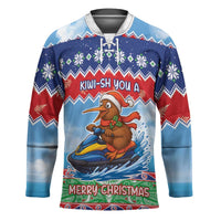 New Zealand Christmas Hockey Jersey Funny Jet Ride Kiwi Xmas LT05 Unisex Blue - Polynesian Pride